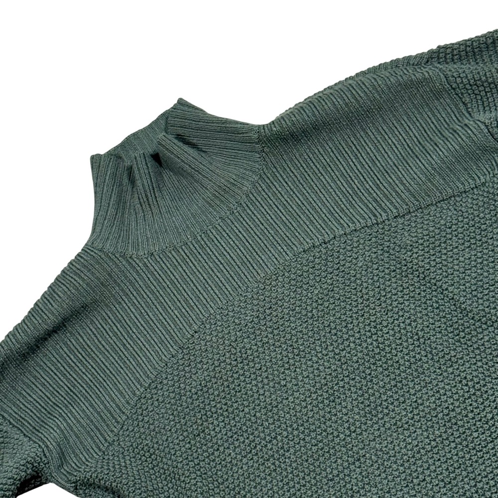 Lululemon Merino Wool Turtleneck Sweater Green Textured Knit Sz 6 Warm & Restore